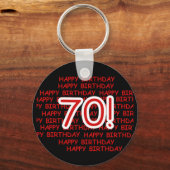 ハッピー70誕生日 キーホルダー (正面)