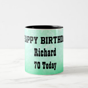 ハッピー70誕生日 パーソナライズされた ツートーンマグカップ