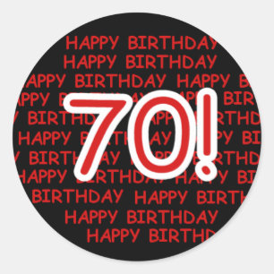 ハッピー70誕生日 ラウンドシール