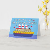 ハッピー70th誕生日キャロルクルシー船 カード (黄色い花)
