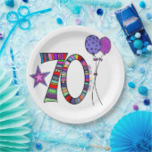 ハッピー70th誕生日紙プレート ペーパープレート (パーティー)