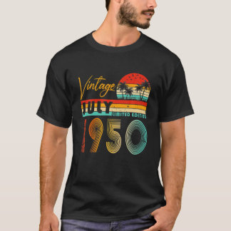 ハッピー71st誕生日ヴィンテージ1950年7月71歳 tシャツ
