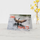 ハッピー73誕生日ガチョウの羽 カード (黄色い花)