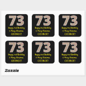ハッピー73rd誕生日&メリークリスマス、名前をカスタムする スクエアシール (シート)