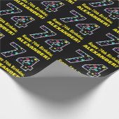 ハッピー74誕生日、おもしろいカラフルスターパターン74 ラッピングペーパー (角)