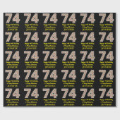 ハッピー74誕生日&メリークリスマス、名前をカスタムする ラッピングペーパー (フラット)