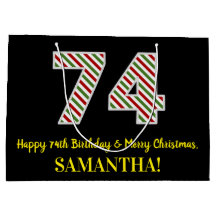 ハッピー74誕生日&メリークリスマス、名前をカスタムする