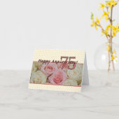 ハッピー75周年記念バラ カード (黄色い花)