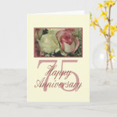 ハッピー75周年記念バラ カード (黄色い花)