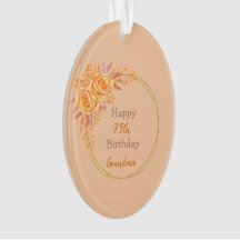 ハッピー75誕生日おばあちゃん金ゴールド幾何学模様