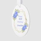 ハッピー75誕生日おばあちゃん金ゴールド幾何学模様 オーナメント (正面)