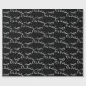 ハッピー75誕生日オンブラック ラッピングペーパー (フラット)