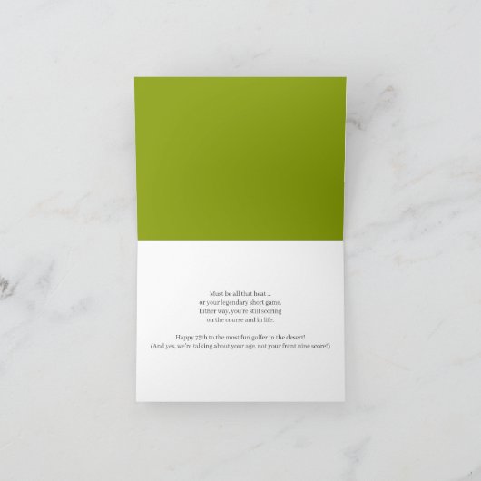 ハッピー75誕生日デザートゴルフコースウォーター色 カード (内部)
