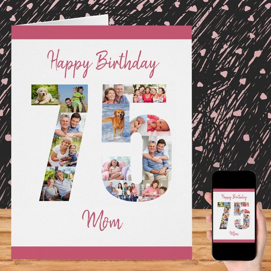 ハッピー75誕生日ドータービッグ75フォトコラージュ