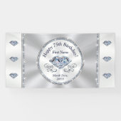 ハッピー75誕生日バナーパーソナライズされた、 横断幕 (横)