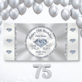 ハッピー75誕生日バナーパーソナライズされた、 横断幕