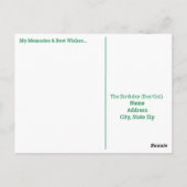 ハッピー75誕生日マイルストーンはがき（緑） ポストカード (裏面)