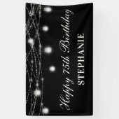 ハッピー75誕生日メイスンジャースライツ白黒 横断幕 (縦)