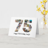ハッピー75誕生日番号75カスタムフォトコラージュ カード (黄色い花)