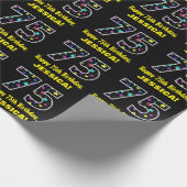 ハッピー75誕生日、おもしろいカラフルスターパターン75 ラッピングペーパー (角)