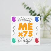 ハッピー75誕生日 カード (スタンド正面)