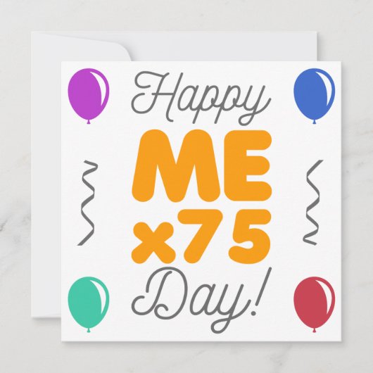 ハッピー75誕生日 カード (正面)