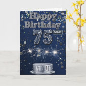 ハッピー75th誕生日カード カード (黄色い花)