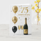 ハッピー75th誕生日カード カード (黄色い花)