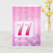 ハッピー77th誕生日グランドマザ素晴らしーおばさん カード (黄色い花)