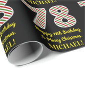 ハッピー78誕生日&メリークリスマス、名前をカスタムする ラッピングペーパー (ロールコーナー)