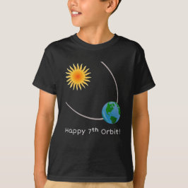 ハッピー7thオービット宇宙誕生日シャツ tシャツ