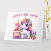 ハッピー7th誕生日カード カード (黄色い花)