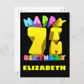 ハッピー7th誕生日カード シーズンポストカード (正面/裏面)