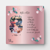 ハッピー8周年記念カスタム写真コラージュ数 フォトプラーク (正面)