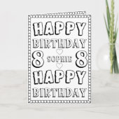 ハッピー8番目の誕生日カラーリングカード カード (正面)