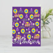 ハッピー8番目誕生日招待状誕生日#8パープル 招待状 (スタンド正面)