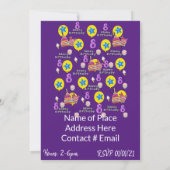 ハッピー8番目誕生日招待状誕生日#8パープル 招待状 (裏面)