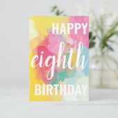 ハッピー8誕生日カード(「水彩グラデーション」) (スタンド正面)