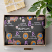 ハッピー8誕生日ティッシュペーパー#8ブラック 薄葉紙 (ギフト)