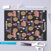 ハッピー8誕生日ティッシュペーパー#8ブラック 薄葉紙 (クラフト)