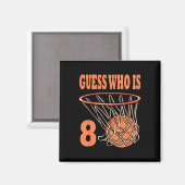 ハッピー8誕生日8歳バスケットボール8誕生 マグネット (正面/裏面)