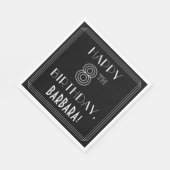 ハッピー8誕生日;アールデコスタイル;名前をカスタムする スタンダードランチョンナプキン (角)