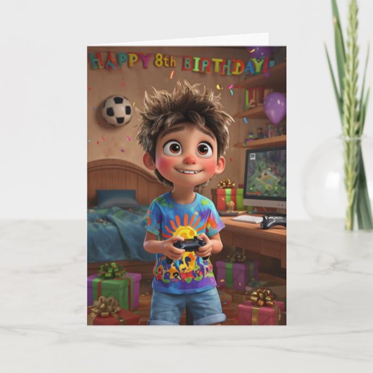 ハッピー8誕生日 カード (正面)