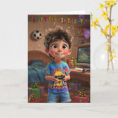 ハッピー8誕生日 カード (黄色い花)