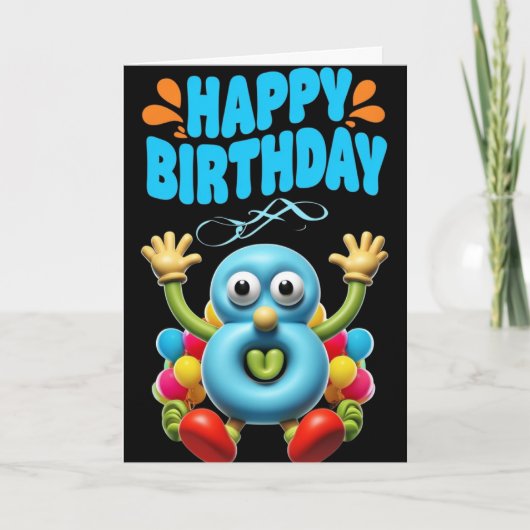 ハッピー8誕生日 カード (正面)