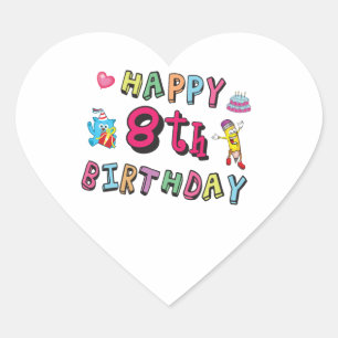 ハッピー8誕生日。日産8年 ハートシール