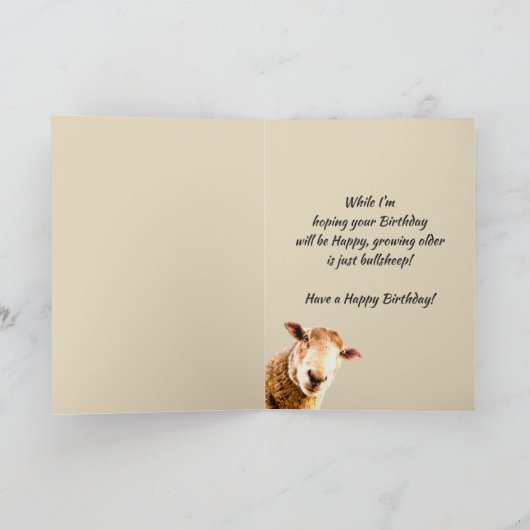 ハッピー80誕生日おもしろい羊の動物ユーモア カード (内部)