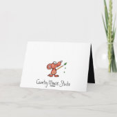 ハッピー80誕生日と水色ウルフ カード (裏面)