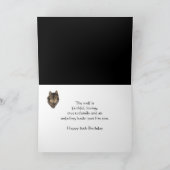 ハッピー80誕生日と水色ウルフ カード (内部)