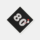 ハッピー80誕生日オンブラックナプキンス スタンダードカクテルナプキン (角)